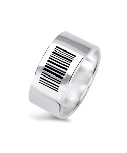 Barcode Sign Silver Rings NSR-01